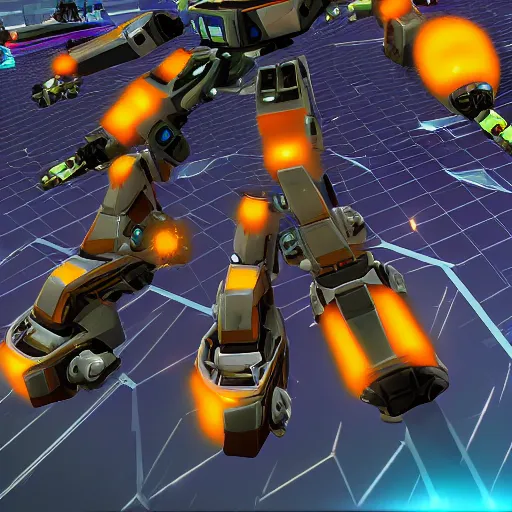 Prompt: screenshot from the game robocraft of a railgun bot, 8 k resolution