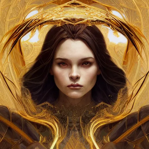 Image similar to symmetry portrait of princess sorcerer, intricate, elegant, highly detailed, digital painting, artstation, concept art, smooth, sharp focus, illustration, art by artgerm and greg rutkowski and alphonse mucha, 8 k, inspired by lord of the rings, arcane