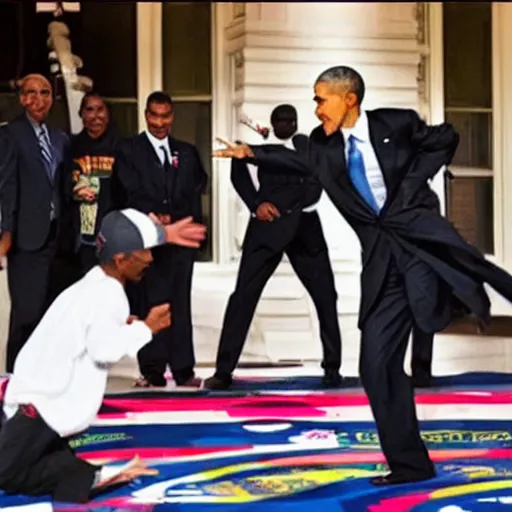 Image similar to barack obama breakdancing