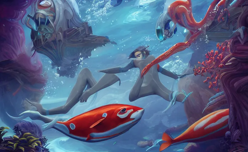 Prompt: Subnautica, by artgerm