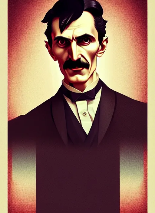 Prompt: a comic portrait of nikola tesla, fine - face, realistic shaded perfect face, fine details, jewelry, night setting. very anime style. realistic shaded lighting poster by ilya kuvshinov katsuhiro, magali villeneuve, artgerm, jeremy lipkin and michael garmash, rob rey and kentaro miura style, trending on art station