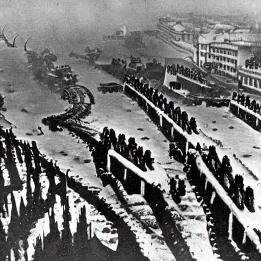 Image similar to Dragon invasion of Moscow, Russia, 1940