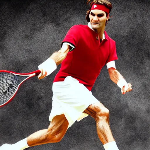 Image similar to Roger Federer in Samurai costume, intricate details, hyper realistic, soft lighting, epic