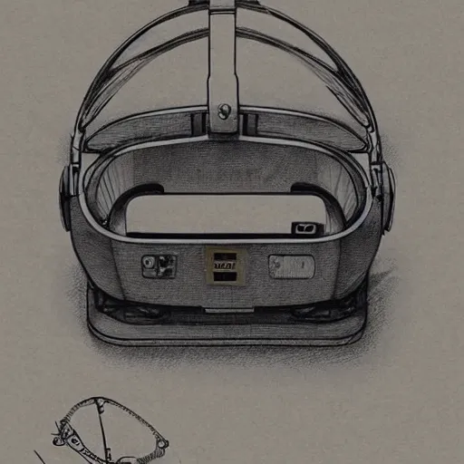 Image similar to Vintage, detailed, sketch of Oculus Rift, with full descriptions, on parchment, as depicted in Leonardo da Vinci's Codex Atlanticus