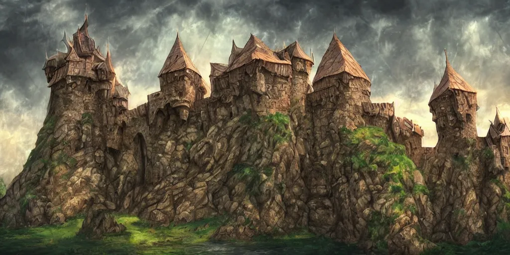 Image similar to A stunning fortress ran by dwarves, medieval style, digital art, masterpiece