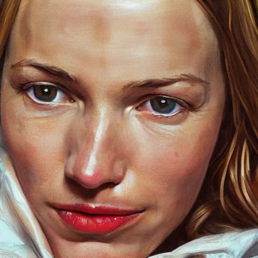 Image similar to high quality high detail painting by lucian freud, hd, portrait of naomi watts, photorealistic lighting