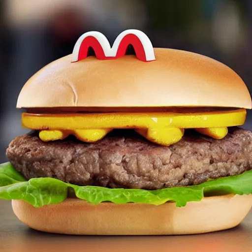 Image similar to advertisement for a mcfrog, a new frog burger from mcdonalds