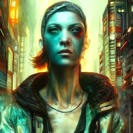 Image similar to hyperrealistic mixed media image of cyberpunk, by thomas eakes & greg rutkowski & xiang duan, perfect facial symmetry, dim volumetric lighting, 8 k octane beautifully detailed render, post - processing, extremely hyper - detailed, intricate, epic composition, lifelike attributes, cinematic lighting, masterpiece, trending on artstation, very very detailed, stunning,