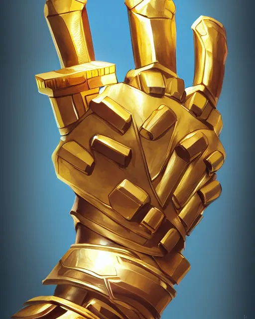 Prompt: a tiny kid with one massive gauntlet made of solid gold, smooth, intricate, elegant, digital painting, artstation, concept art, sharp focus, illustration, art by koyoharu gotouge,