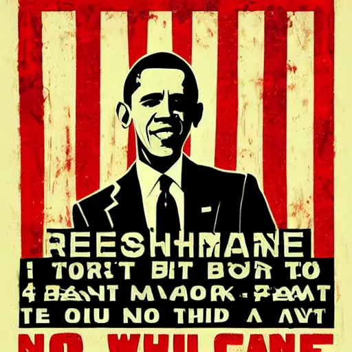 Image similar to Obama “no change” slogan, the world if Obama didn’t want change. Retro Soviet style poster by Shepard Fairey