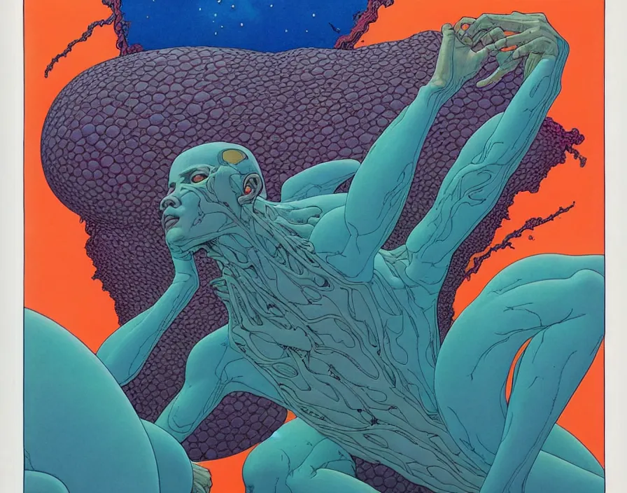 Prompt: ( ( ( ( the fear ) ) ) ) by mœbius!!!!!!!!!!!!!!!!!!!!!!!!!!!, overdetailed art, colorful, artistic record jacket design