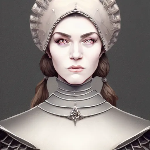 Prompt: character concept portrait of a medieval woman with pale face, intricate, elegant, digital painting, concept art, smooth, sharp focus, illustration, realistic