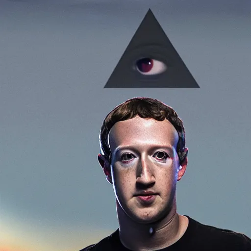 Image similar to mark zuckerberg as the eye of providence, award winning epic dystopian surrealism dramatic cinematic still