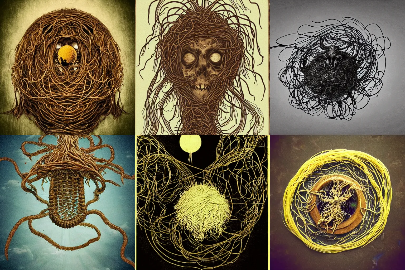 Prompt: Cryptid Photo of The Real Flying Spaghetti Monster