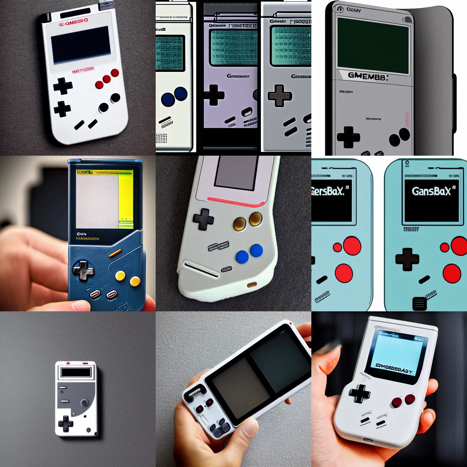 Prompt: gameboy in style iphone design, technology, electronics