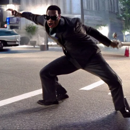 Image similar to Live Action Still of Jerma985 in Men in Black, real life, hyperrealistic, ultra realistic, realistic, highly detailed, epic, HD quality, 8k resolution, body and headshot, film still