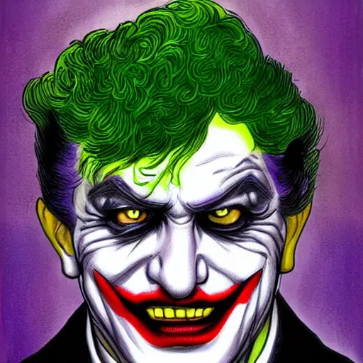 portrait of Benjamin Netanyahu as the Joker by Jim Lee | Stable ...
