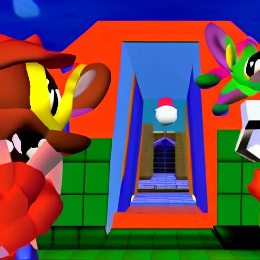 Prompt: screenshot of kanye west in sm64