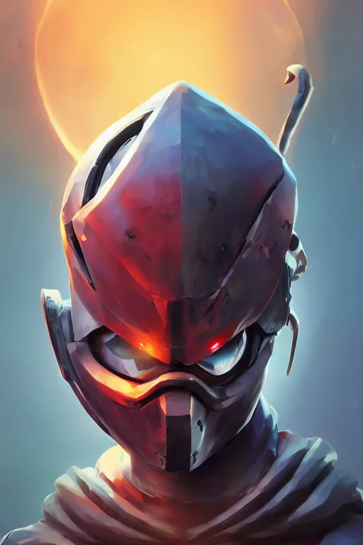 Image similar to epic mask helmet robot ninja portrait stylized as fornite style game design fanart by concept artist gervasio canda, behance hd by jesper ejsing, by rhads, makoto shinkai and lois van baarle, ilya kuvshinov, rossdraws global illumination radiating a glowing aura global illumination ray tracing hdr render in unreal engine 5