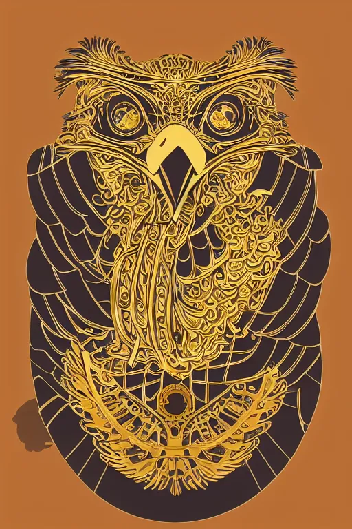 Image similar to Portrait of a golden steampunk eagle, medieval, colorful, illustration, highly detailed, simple, smooth and clean vector curves, no jagged lines, vector art, smooth