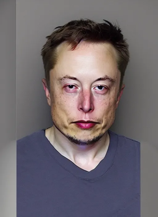 Prompt: A mugshot photo of Elon Musk