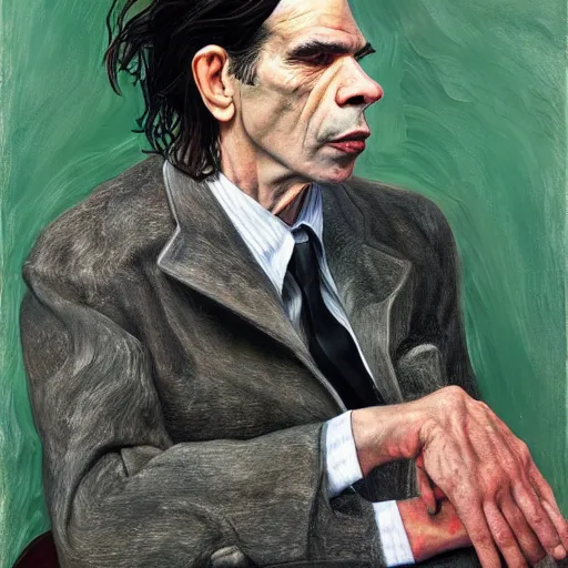 Prompt: high quality high detail painting by lucian freud, hd, nick cave
