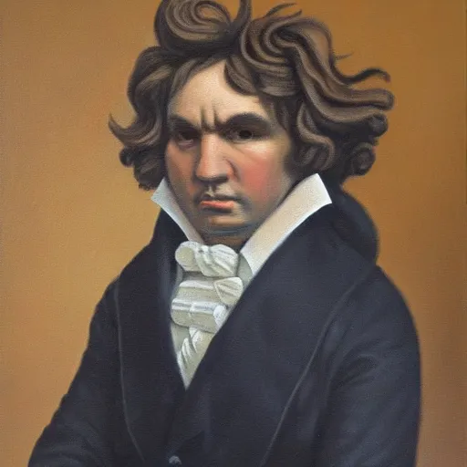 Image similar to a rabbit dressed as beethoven, realistic oil painting,