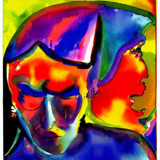 Prompt: uncreated all - encompassing void, dramatic afternoon lighting, intense watercolor, heavy metal, by peter max