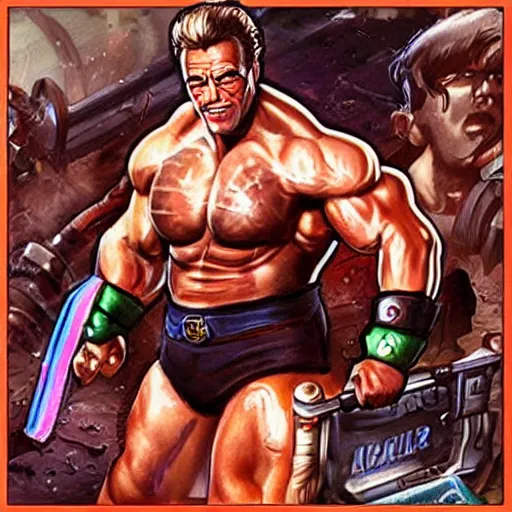 Image similar to Schwarzenegger as a League of Legends Hero