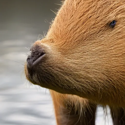 Prompt: a capybara drinking mate, high detail