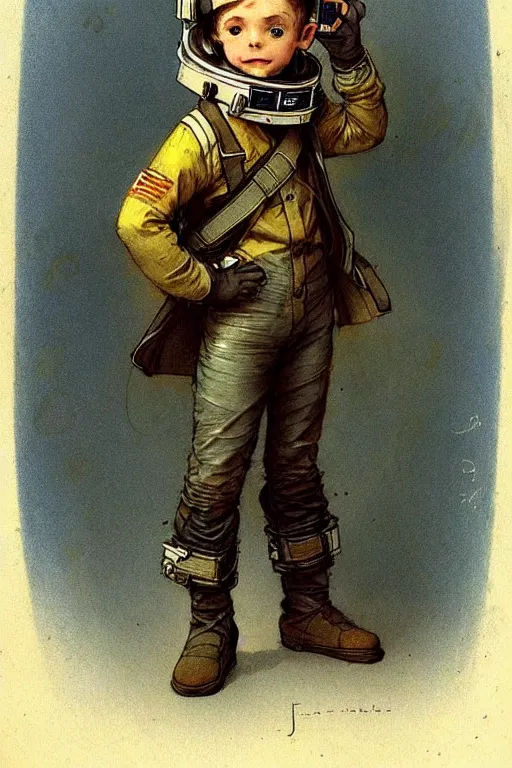 Prompt: ( ( ( ( ( 2 0 5 0 s retro future 1 0 year old boy super scientest in space pirate mechanics costume full portrait. muted colors. ) ) ) ) ) by jean baptiste monge, dynamic!!!!!!!!!!!!!!!!!!!!!!!!!!!!!!