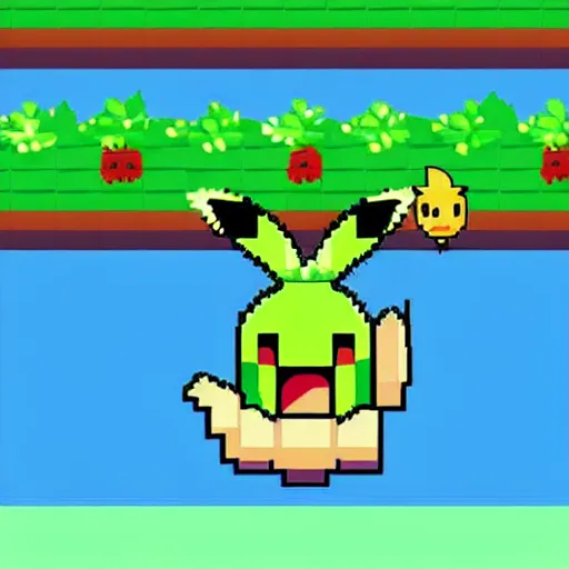 Image similar to pokemon trainer with his caterpie in a beach, pixelart,