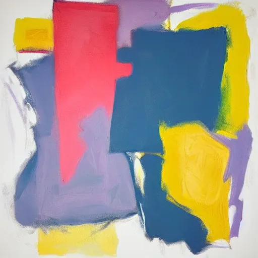 Prompt: Minimalist Abstract Art, Art Print, by Elaine de Kooning, trending on Saatchi Art