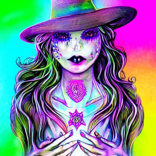 Prompt: psychedelic witch