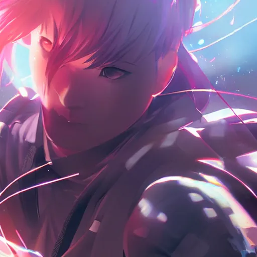 Prompt: neo fighting security. Epic keyframe. Ilya Kuvshinov, rossdraws.