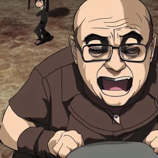 Prompt: Danny Devito in Attack on Titan