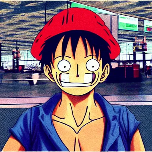 Image similar to “ luffy at a airport ”