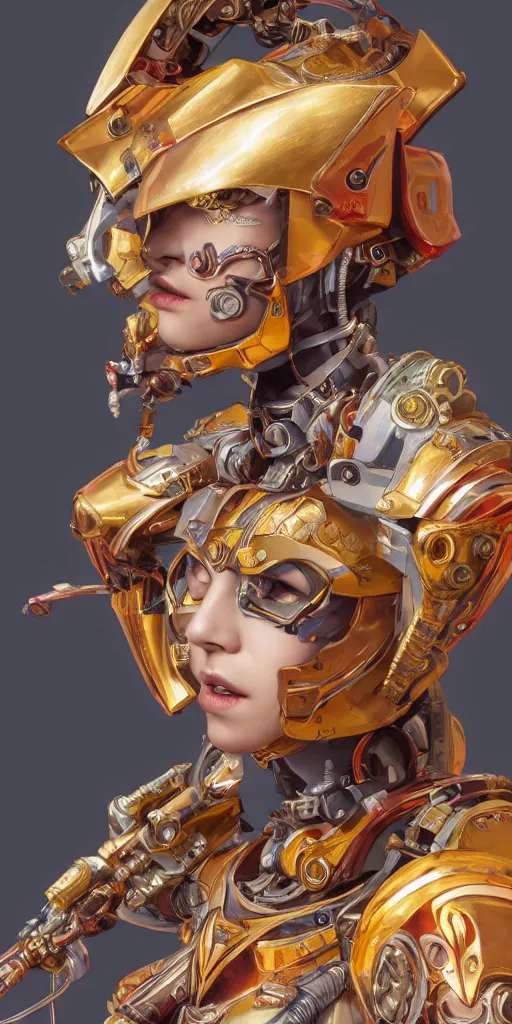 Image similar to studio portrait of lawful good colorful female holy mecha paladin absurdly beautiful, elegant, young sensual graceful woman, ultrafine hyperrealistic detailed face illustration by kim jung gi, irakli nadar, intricate linework, sharp focus, bright colors, matte, octopath traveler, final fantasy, unreal engine highly rendered, global illumination, radiant light, intricate environment