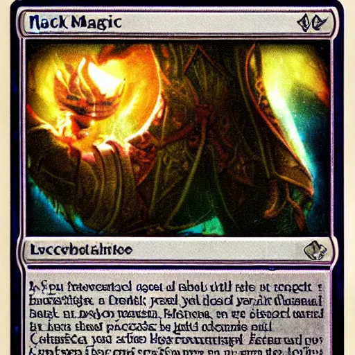 Prompt: back of a magic card