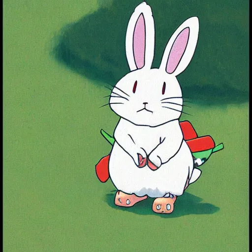 Prompt: happy bunny by Hayao Miyazaki