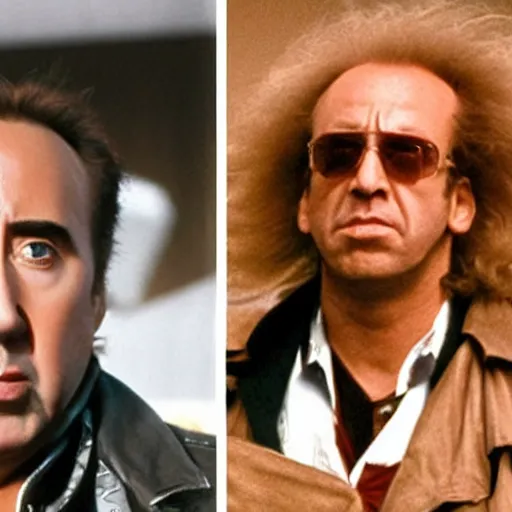 Image similar to nicolas cage is doc brown