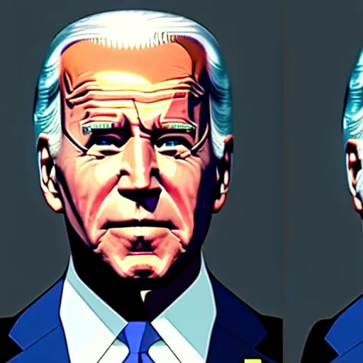 Image similar to Joe Biden, in GTAV, reimagined as a cyberpunk dystopia, 4k highly detailed digital art 4k highly detailed digital art