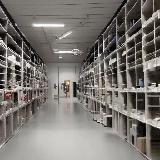 Image similar to a liminal space of a ikea store, eerie, scp 3 0 0 8, backrooms, found footage