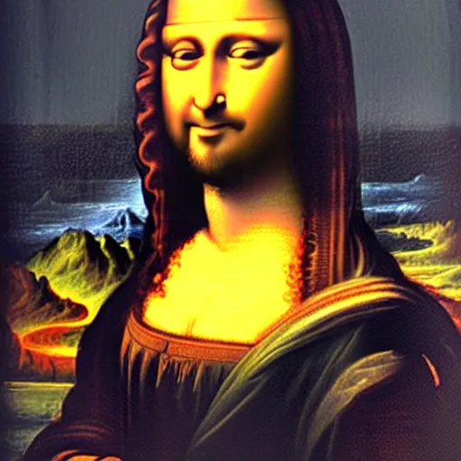 Image similar to jesus monalisa smile transformation