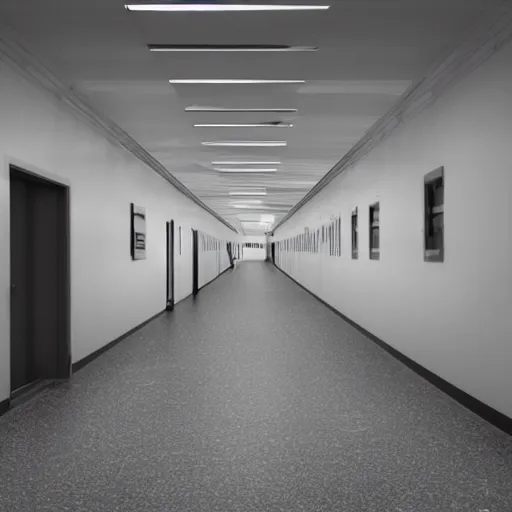 Image similar to cctv footage of government facility hallway distorted by gravitational lensing