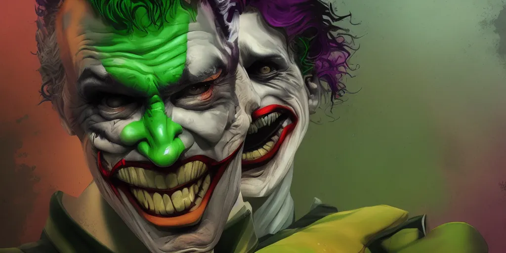 Image similar to The Joker going for a swim, hyperdetailed, artstation, cgsociety, 8k