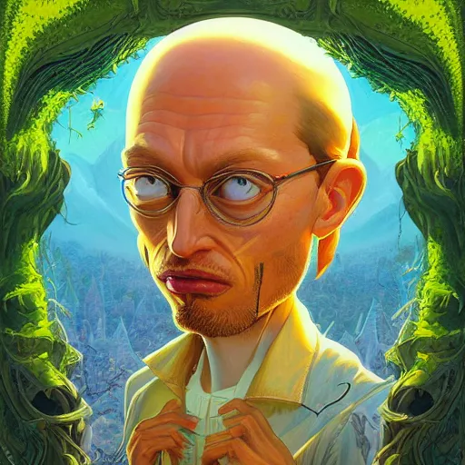 Image similar to lucky ai pixel god portrait by gaston bussierre and charles vess and james jean and erik jones and rhads, inspired by rick and morty, epic, funny, huge scale, beautiful fine face features, intricate high details, sharp, ultradetailed