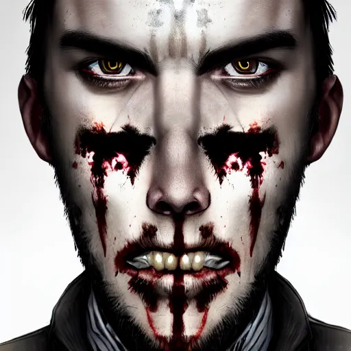 Image similar to angry urban zombie portrait of nicholas hoult, grimdark horror, stylized digital illustration, radiating a glowing aura, global illumination, ray tracing, hdr, fanart arstation by ian pesty and katarzyna bek - chmiel