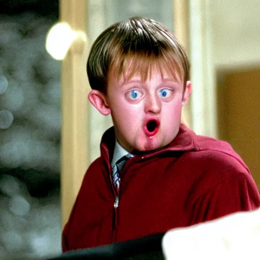 Prompt: kevin mcallister looking surprised