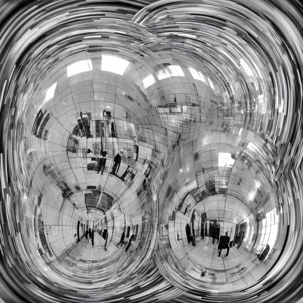 Image similar to inside a mirror sphere